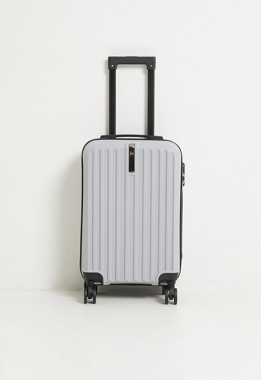 Pop Candy - Ribbed spinner wheel trolley bag - grey