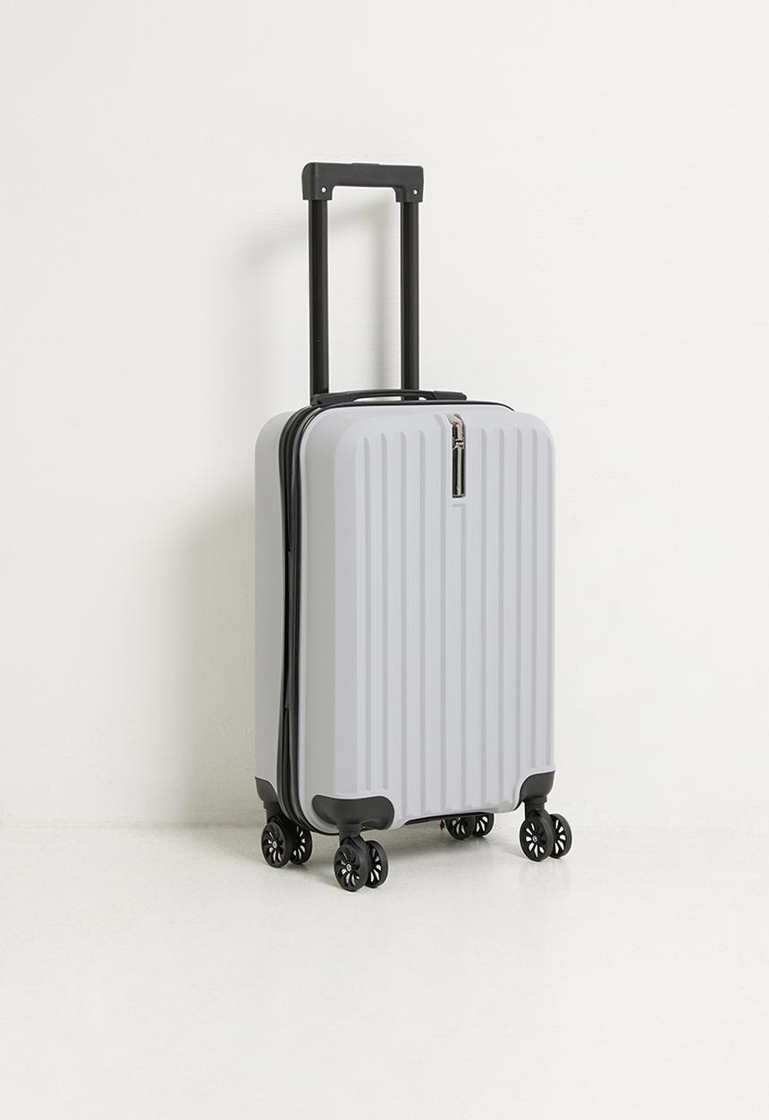 Pop Candy - Ribbed spinner wheel trolley bag - grey