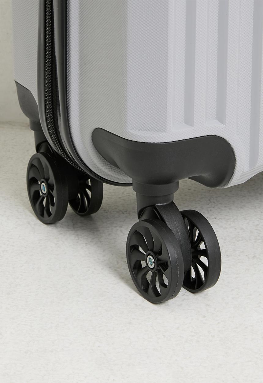 Pop Candy - Ribbed spinner wheel trolley bag - grey