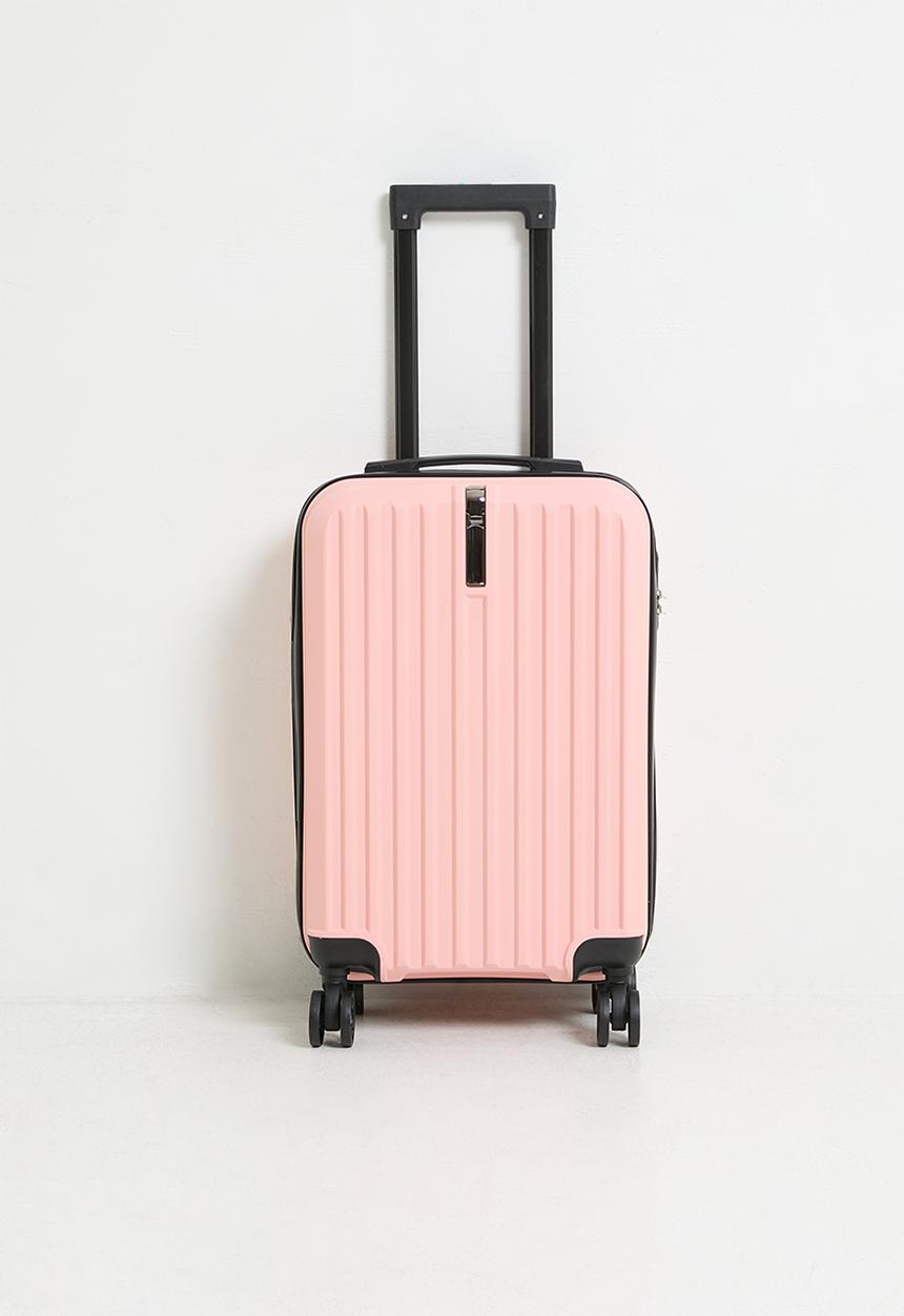 Pop Candy - Ribbed spinner wheel trolley bag - blush pink