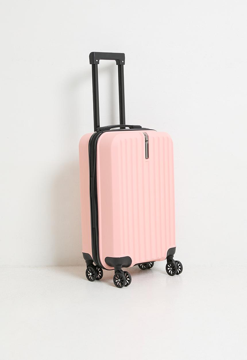 Pop Candy - Ribbed spinner wheel trolley bag - blush pink