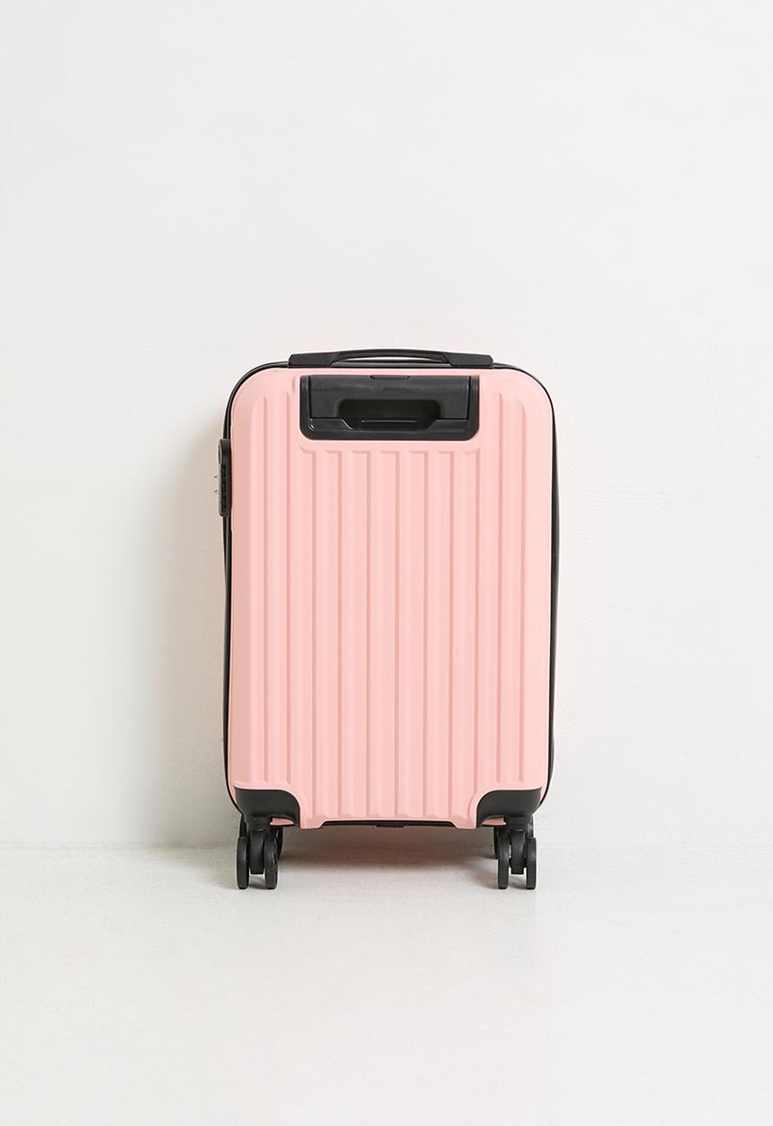 Pop Candy - Ribbed spinner wheel trolley bag - blush pink