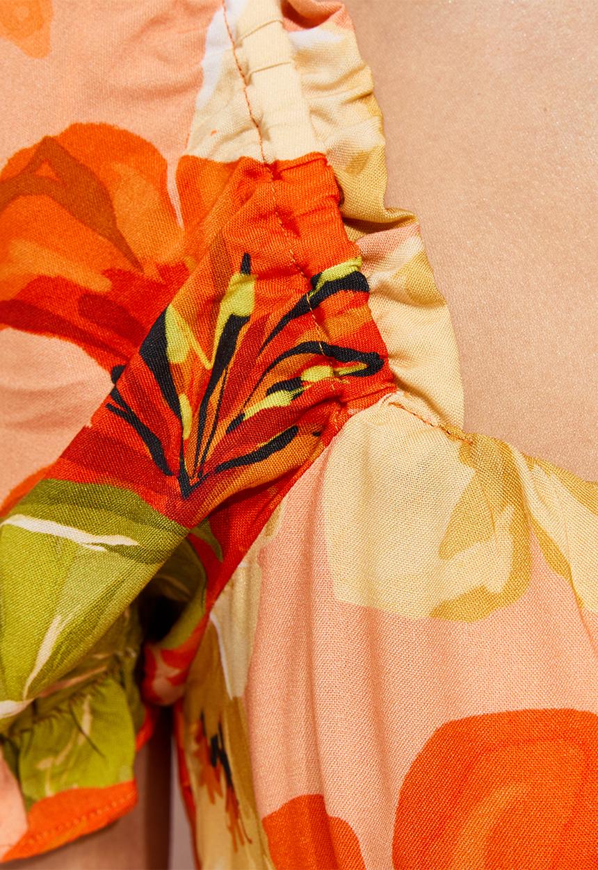 New Look - Sally fruit twist front midi - orange