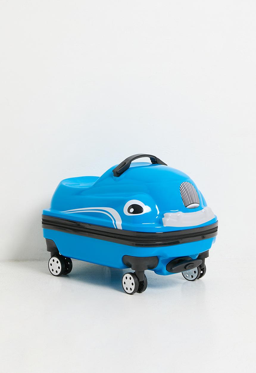 Pop Candy - Retro car-shaped ride-on trolley bag - ocean blue