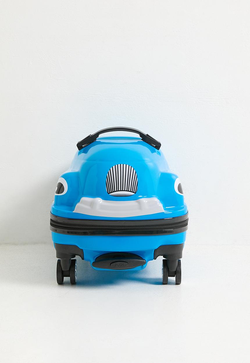 Pop Candy - Retro car-shaped ride-on trolley bag - ocean blue