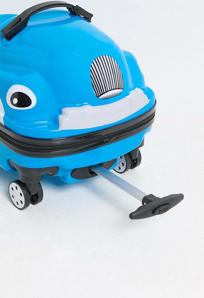 Pop Candy - Retro car-shaped ride-on trolley bag - ocean blue