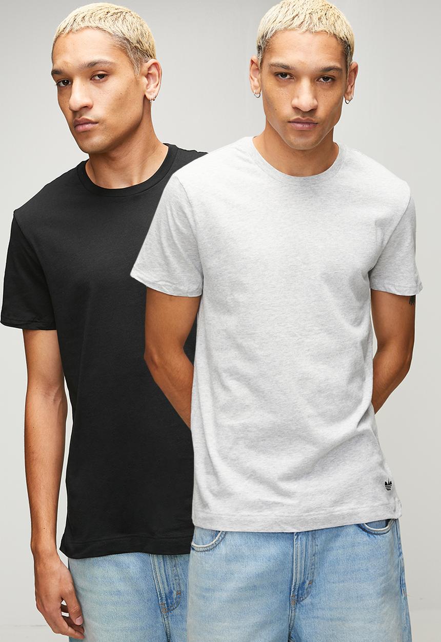 adidas Originals - Originals Core Cotton 2PK Loose Fit Tee - black & grey