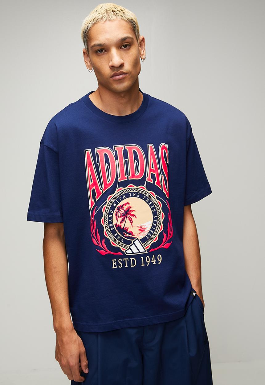 adidas Performance - Varsity Crest Tee - Dark Blue