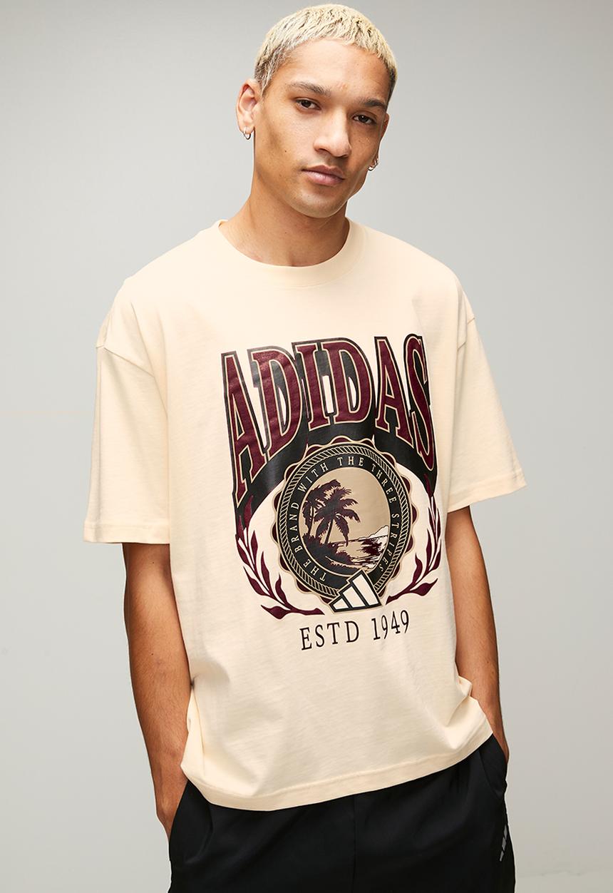 adidas Performance - Varsity Crest Tee- Cream Ecru tint