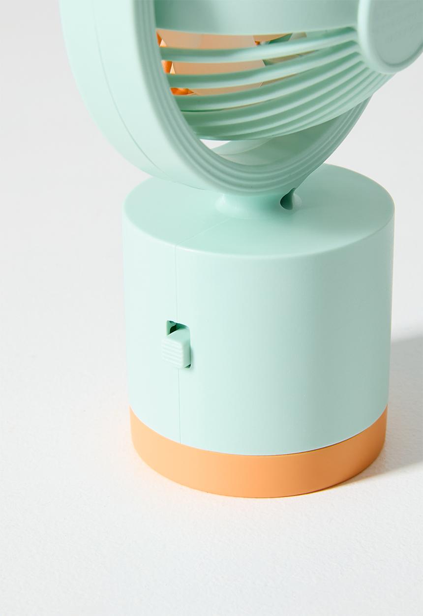 Pop Candy - Animal ear handheld fan - mint blue & orange
