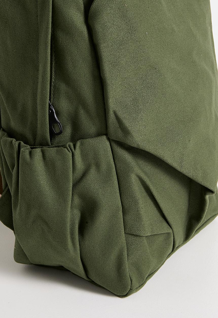 Pop Candy - Pleated front pocket backpack - army green
