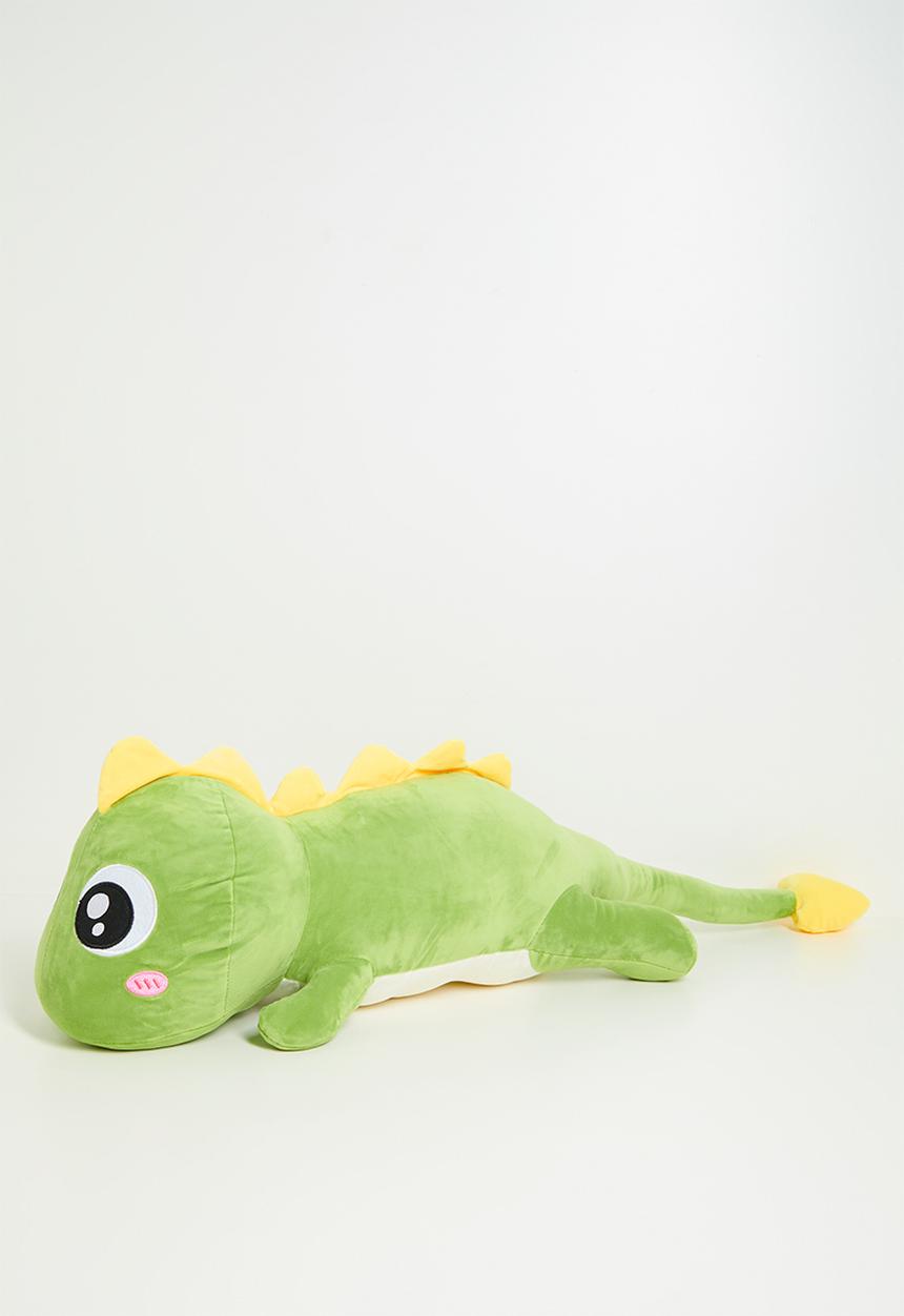Pop Candy - Plush dino cushion - green & yellow
