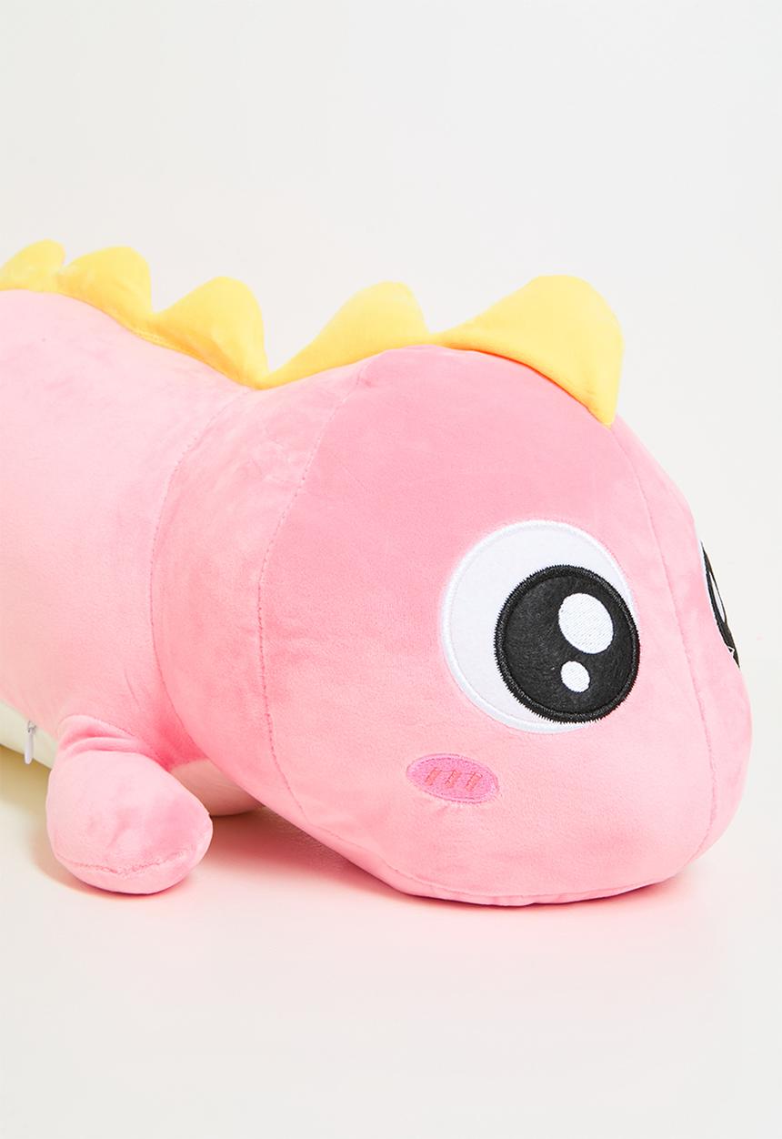 Pop Candy - Plush dino cushion - pink & yellow