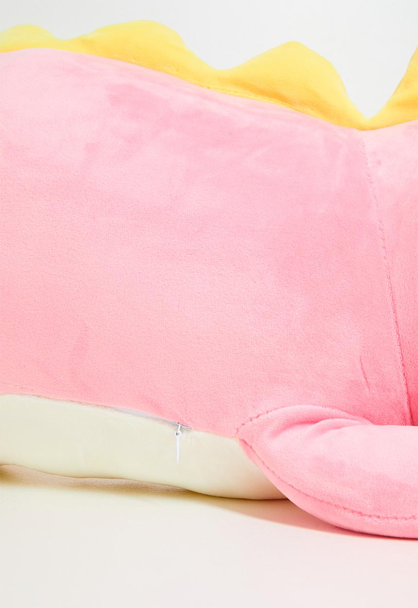 Pop Candy - Plush dino cushion - pink & yellow