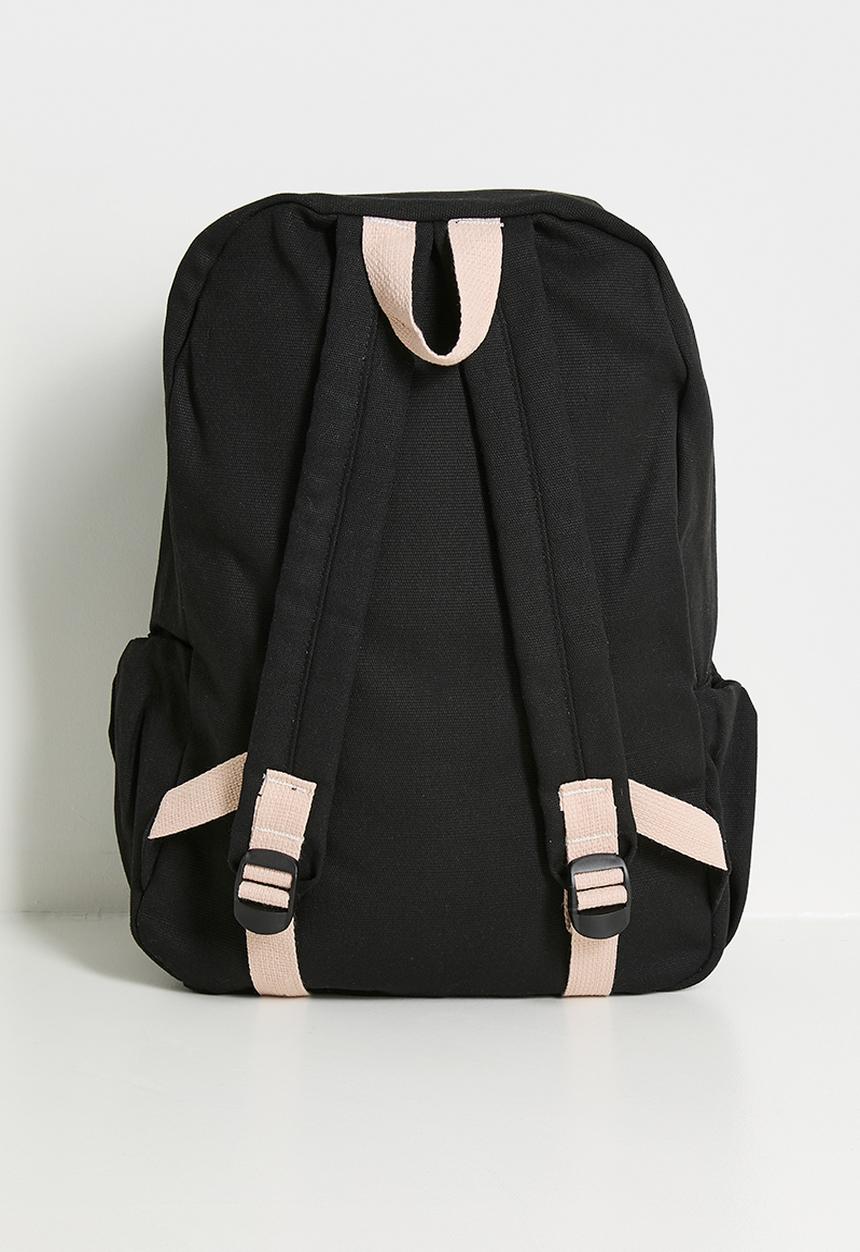 Pop Candy - Pleated front pocket backpack - black