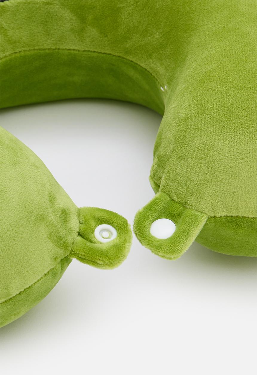 Pop Candy - Plush open-eyed character neck pillow set - moss green