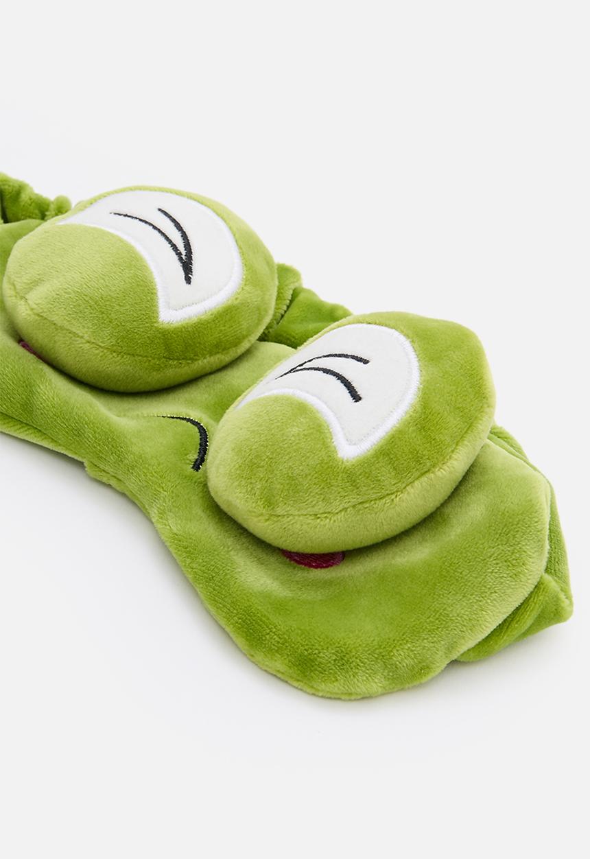 Pop Candy - Plush close-eyed character neck pillow set - moss green