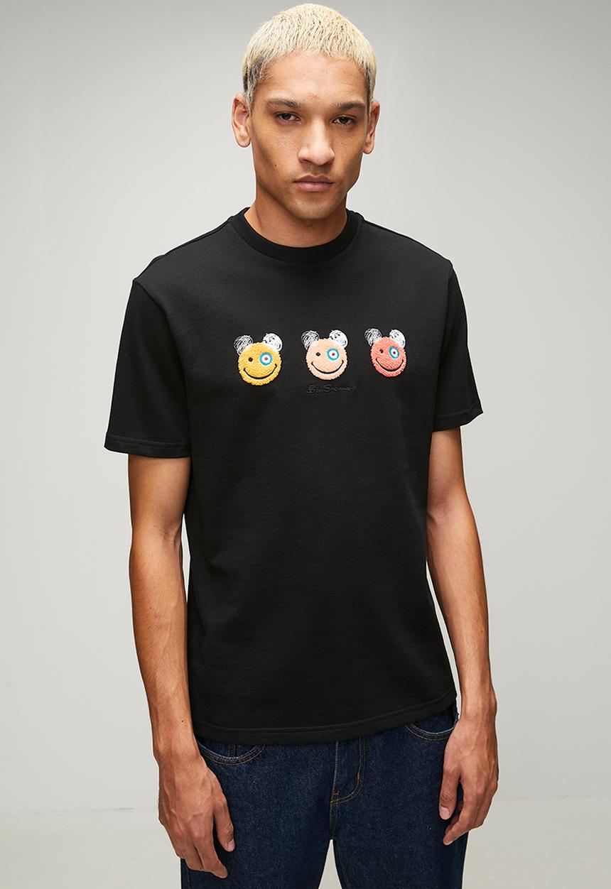 Ben Sherman - Happy Bears Chenille Applique 260Gsm - Black