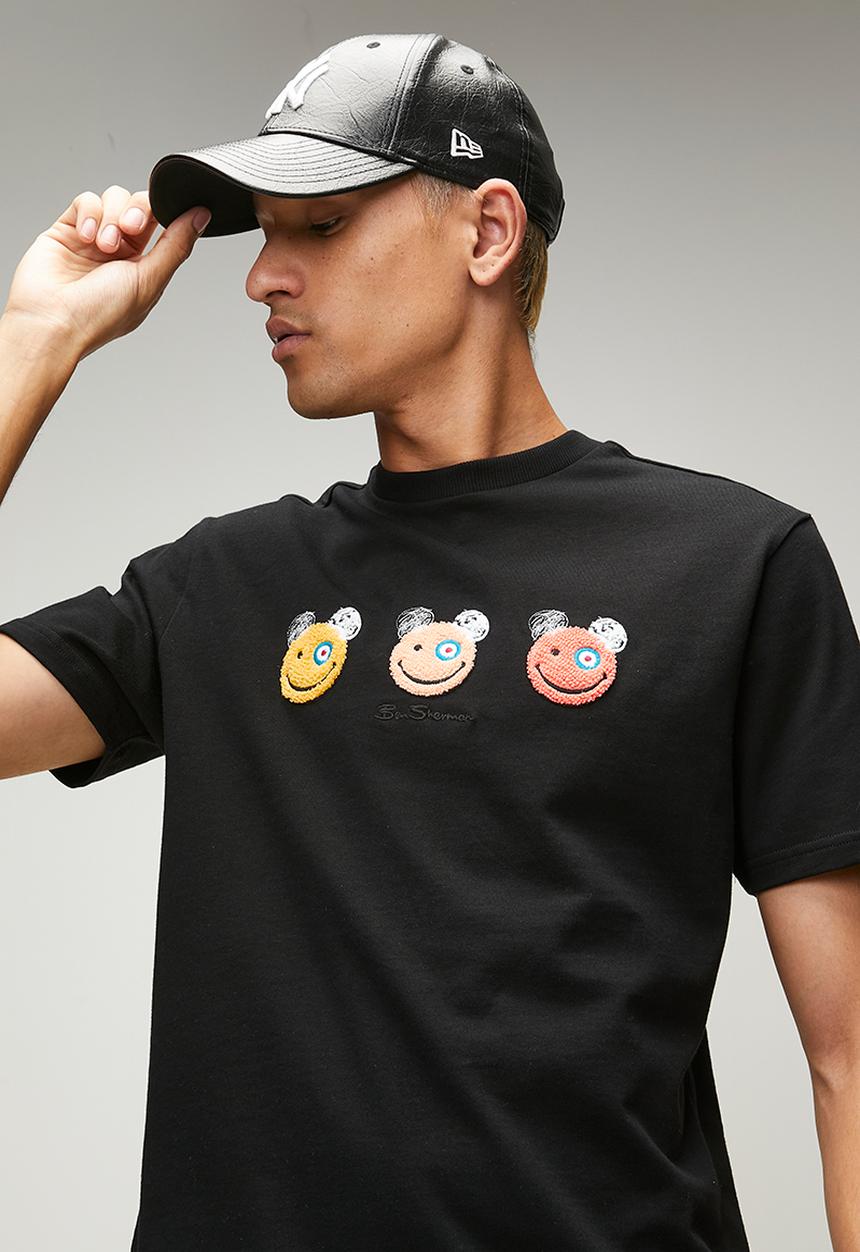 Ben Sherman - Happy Bears Chenille Applique 260Gsm - Black