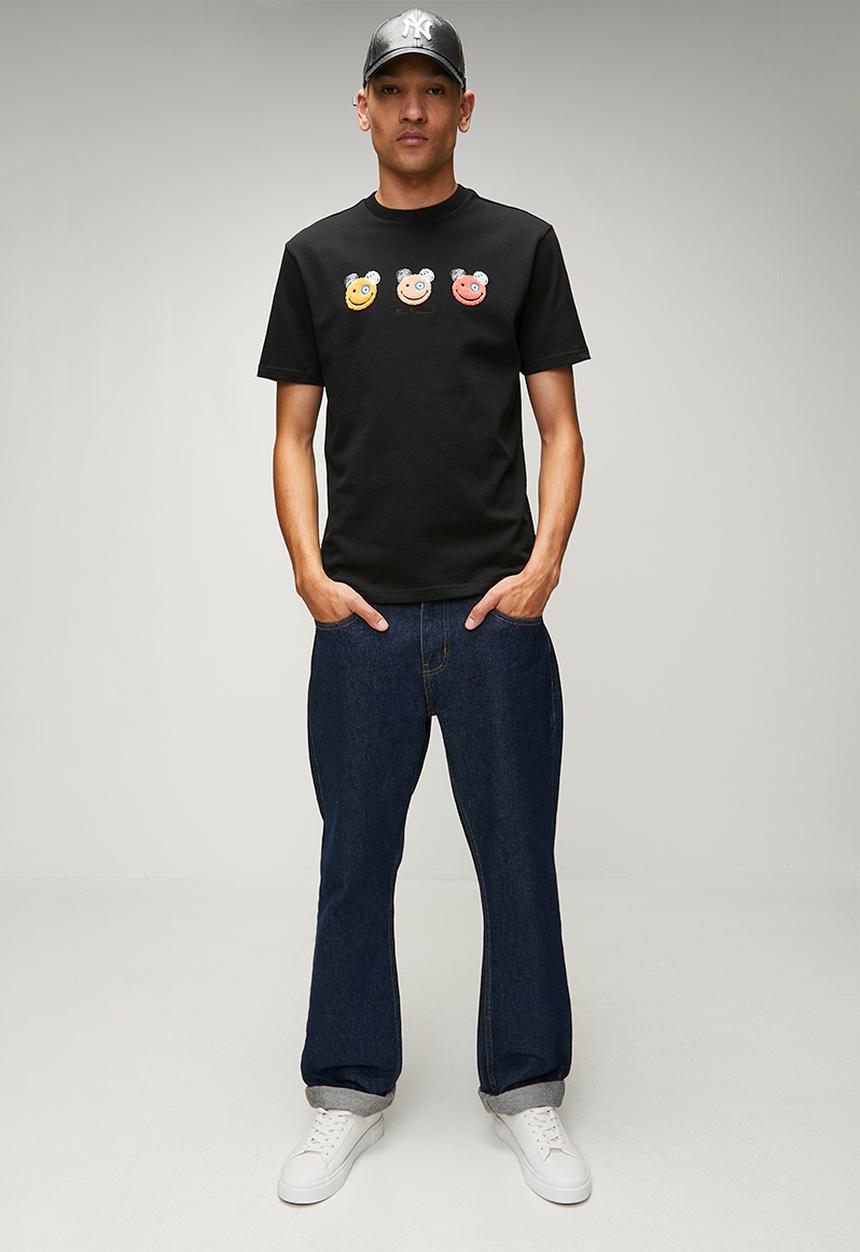 Ben Sherman - Happy Bears Chenille Applique 260Gsm - Black