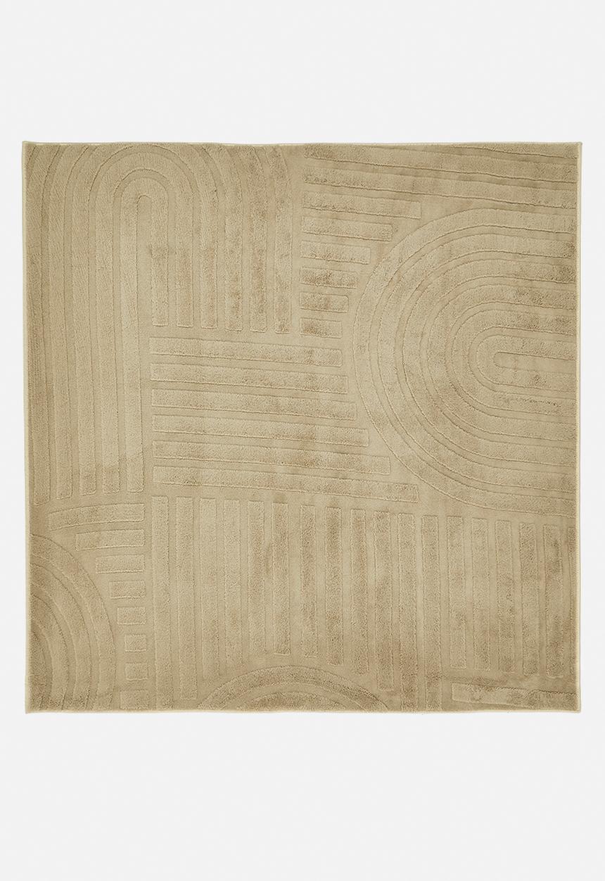 Pop Candy - Zen-inspired geometric pattern rug - light khaki