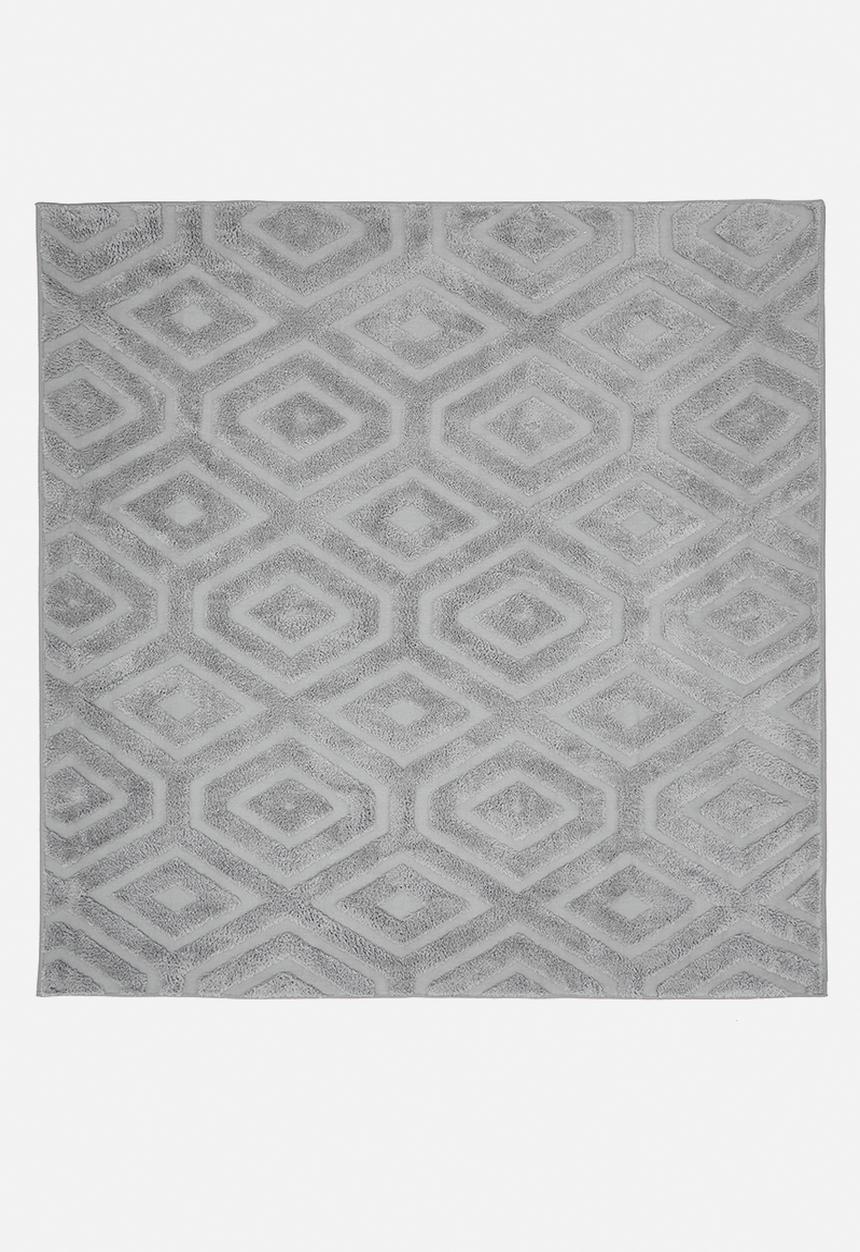 Pop Candy - Diamond geometric pattern rug - grey