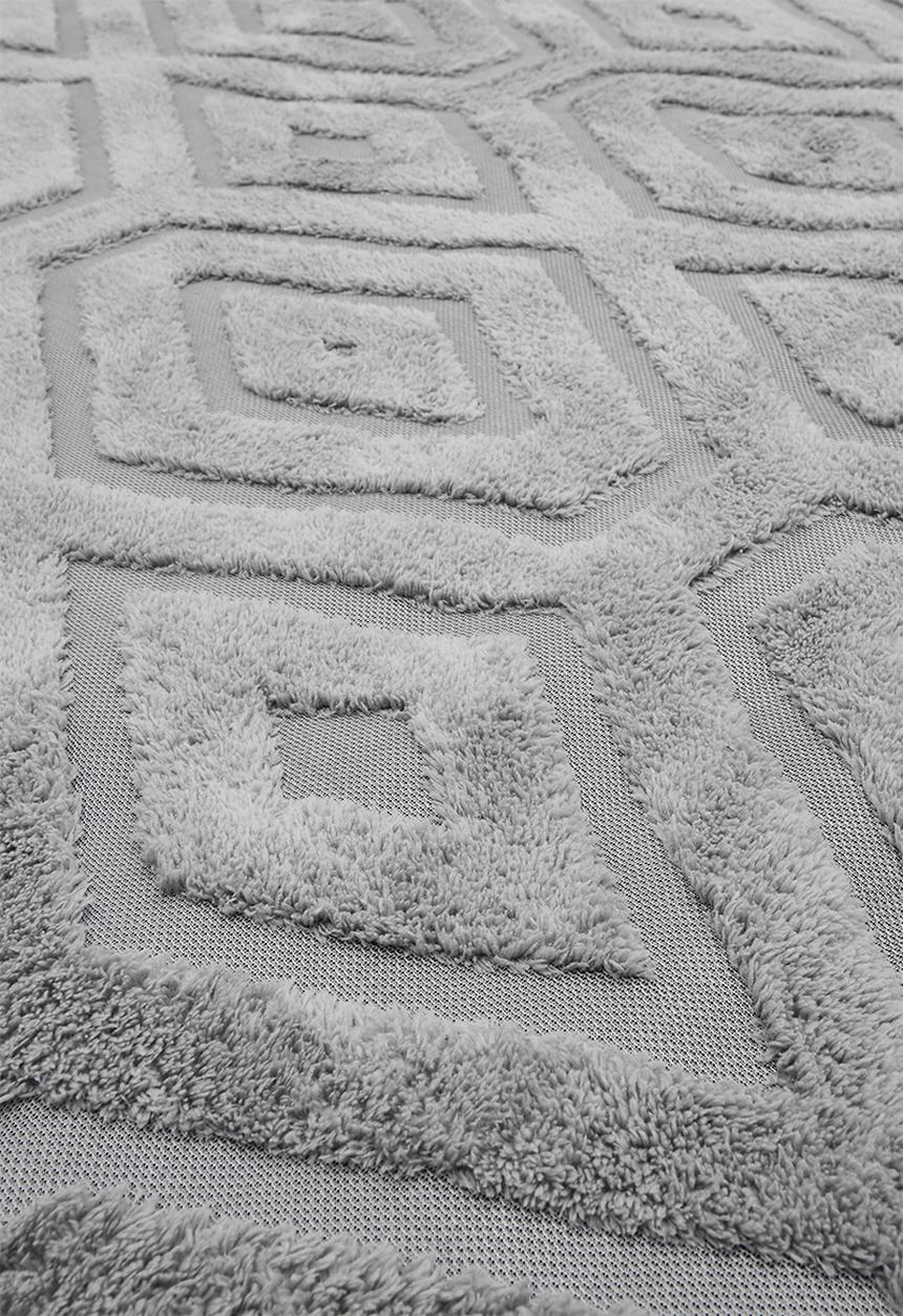 Pop Candy - Diamond geometric pattern rug - grey