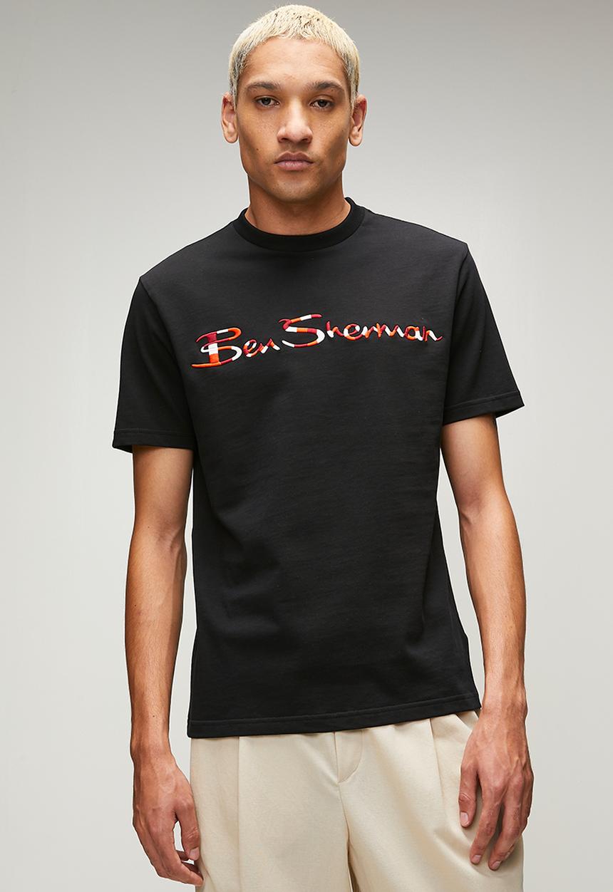 Ben Sherman - 3D Ben Sherman Emb Tee Shirt 260Gsm - Black