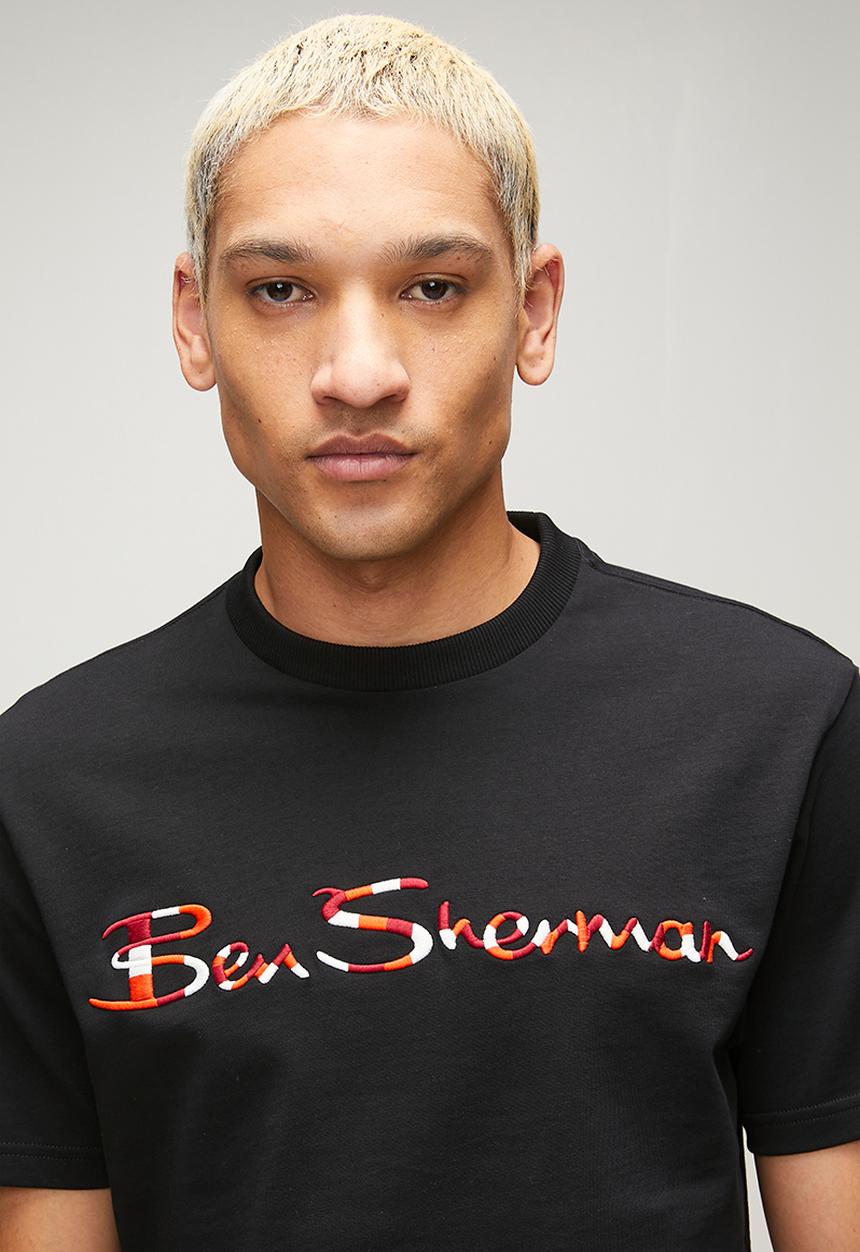 Ben Sherman - 3D Ben Sherman Emb Tee Shirt 260Gsm - Black