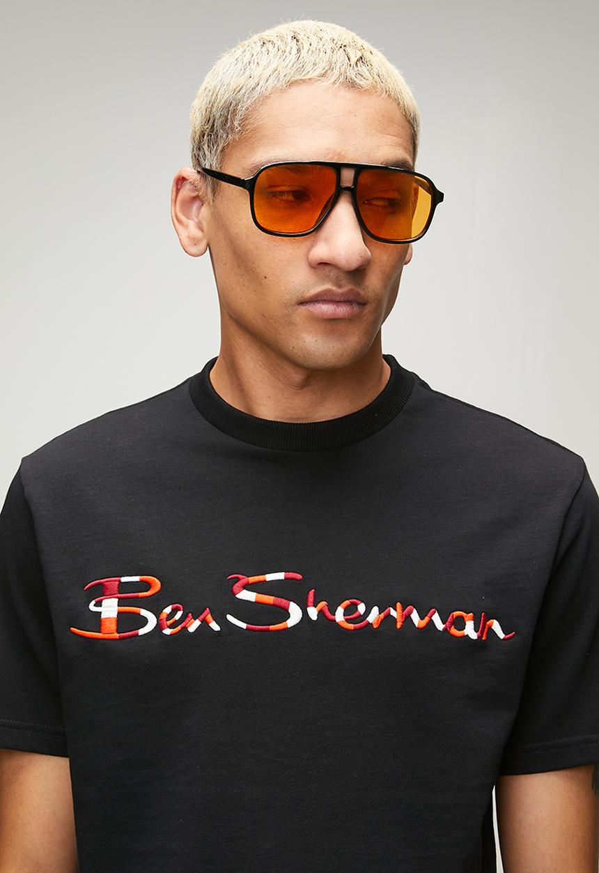 Ben Sherman - 3D Ben Sherman Emb Tee Shirt 260Gsm - Black