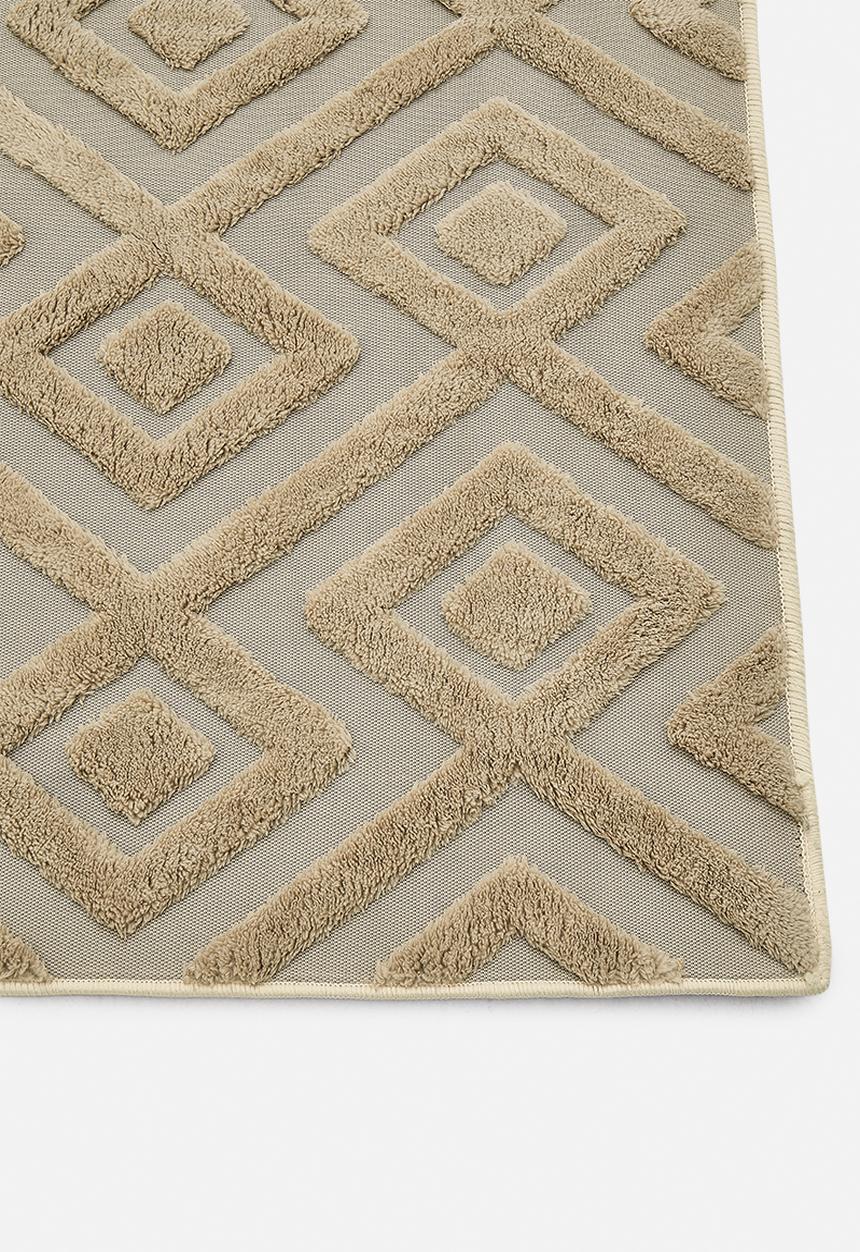 Pop Candy - Diamond geometric pattern rug - khaki