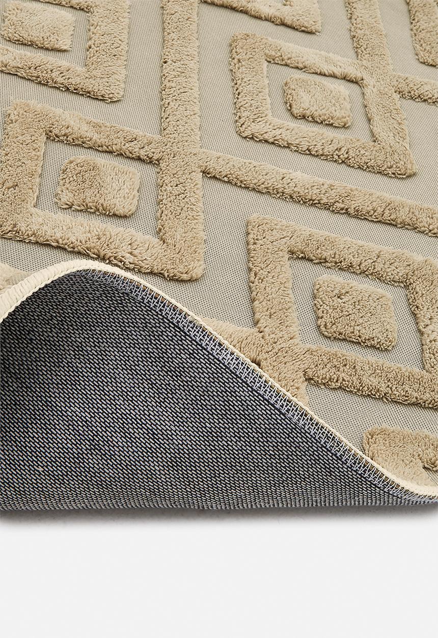 Pop Candy - Diamond geometric pattern rug - khaki