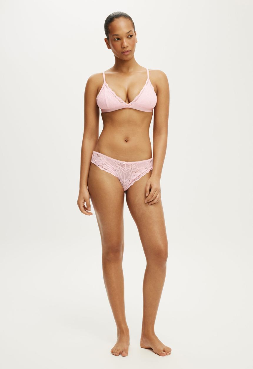 Cotton On - Everyday all over lace cheeky brief - pink kiss