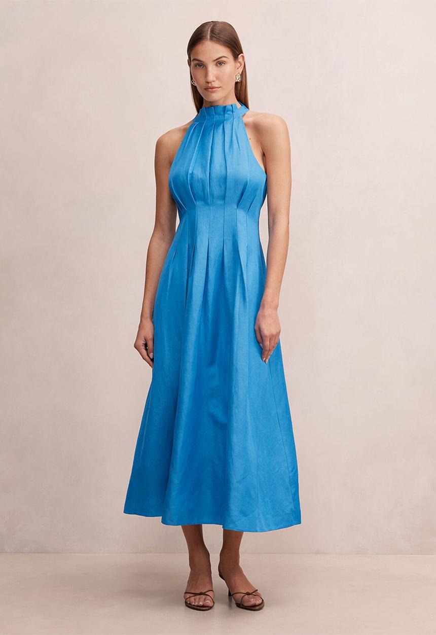 Forever New - Miller pleat halter midi dress - mediterranean blue