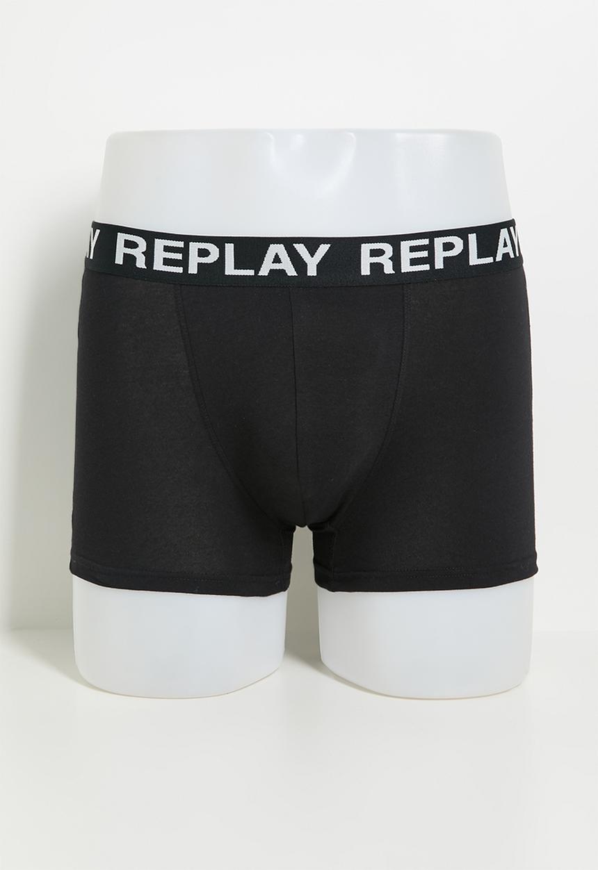 Replay - 3Pk Cuff Logo Boxer  - Black