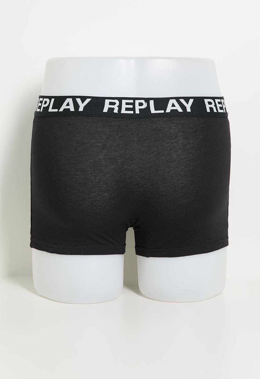 Replay - 3Pk Cuff Logo Boxer  - Black