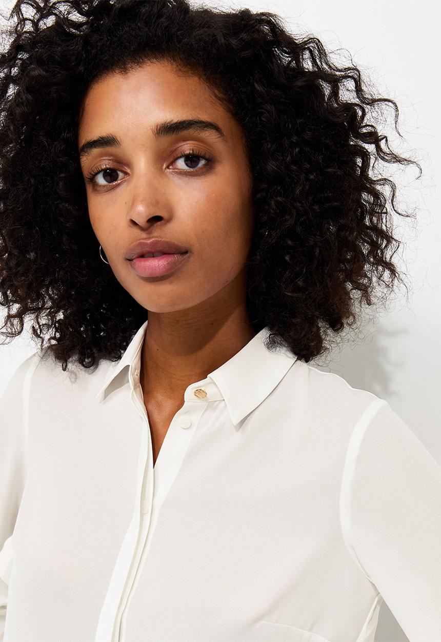 New Look - K Claire Plain Ls Shirt - Cream