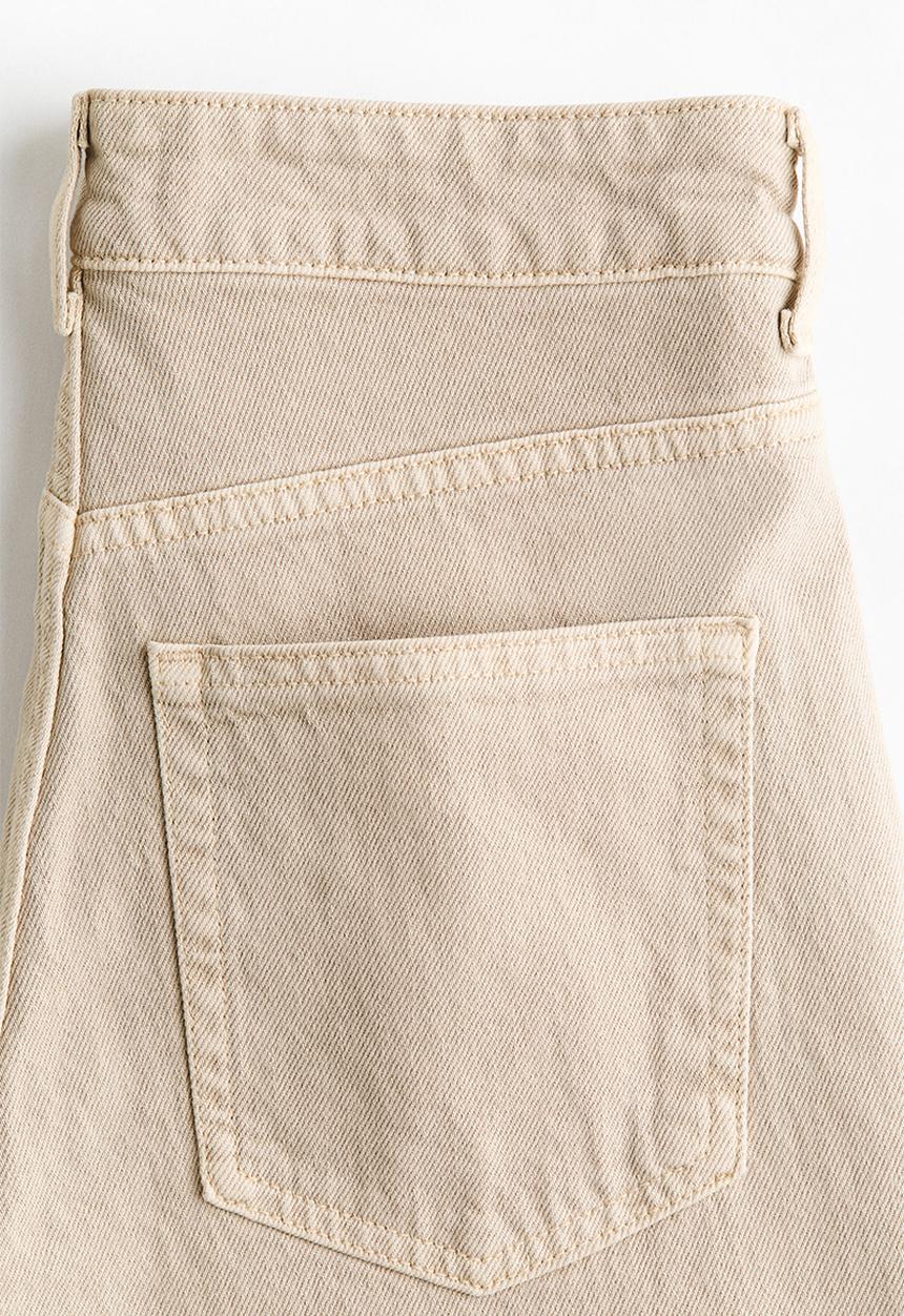 H&M - Wide high waist jeans - beige