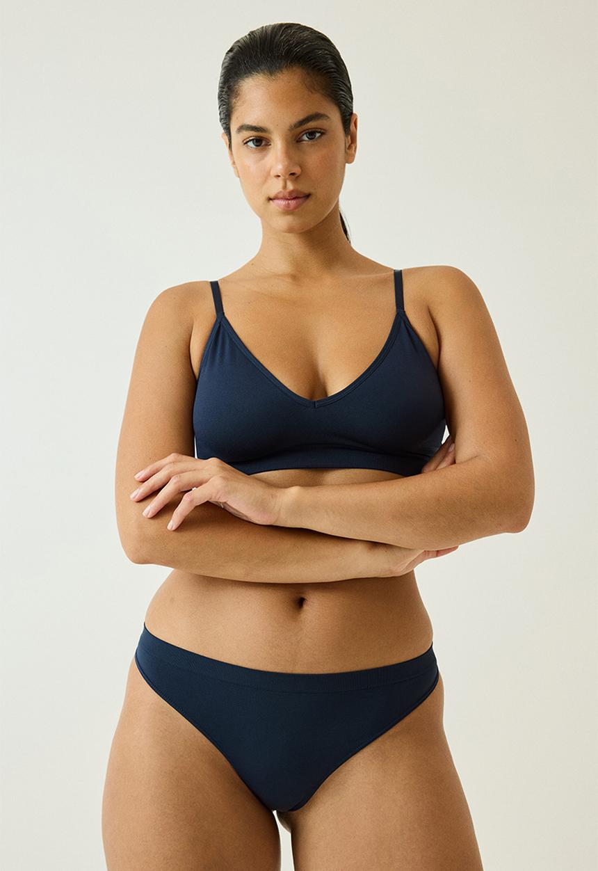 H&M - 2-pack seamless thong briefs - navy blue