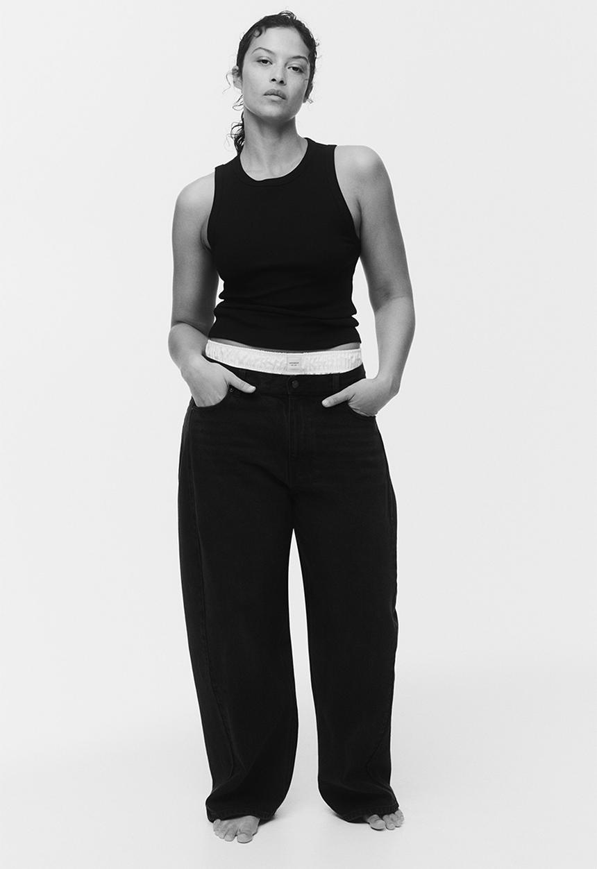 H&M - Ribbed vest top - black