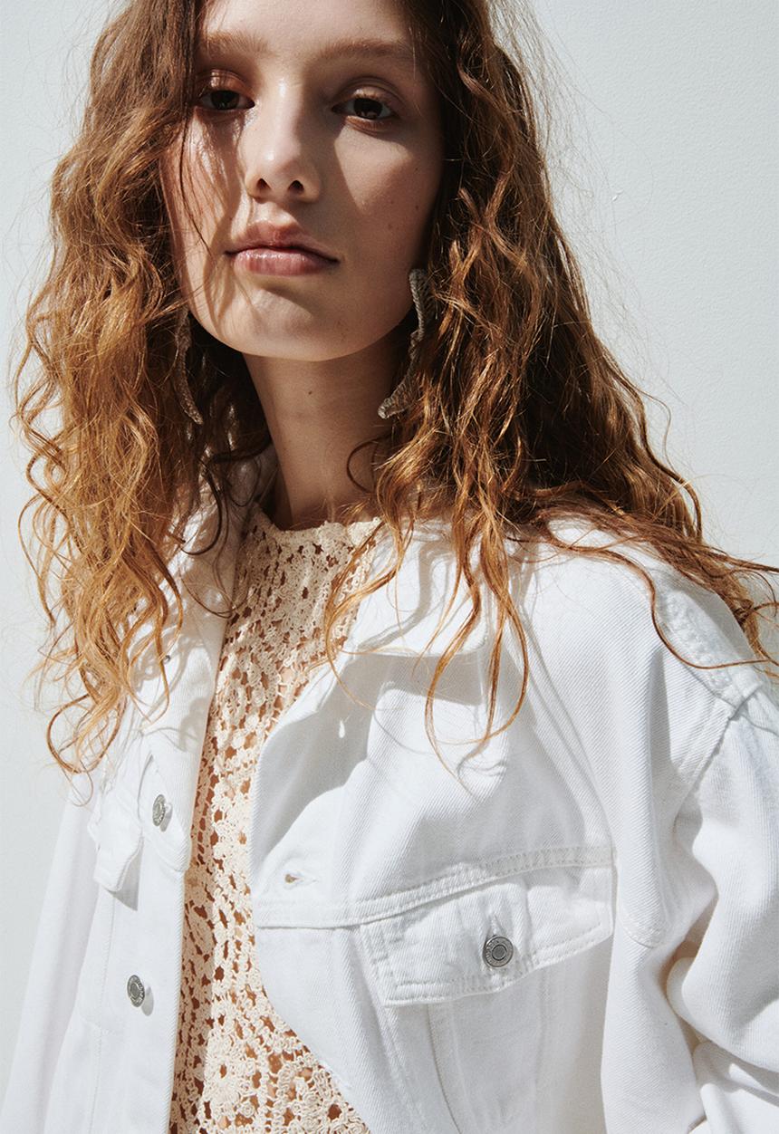 H&M - Sleeveless crochet-look dress - cream