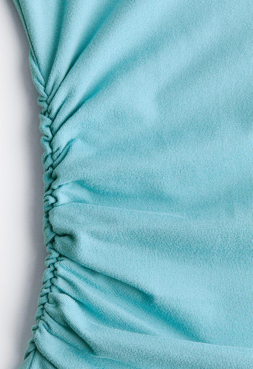 H&M - Ruched t-shirt - turquoise