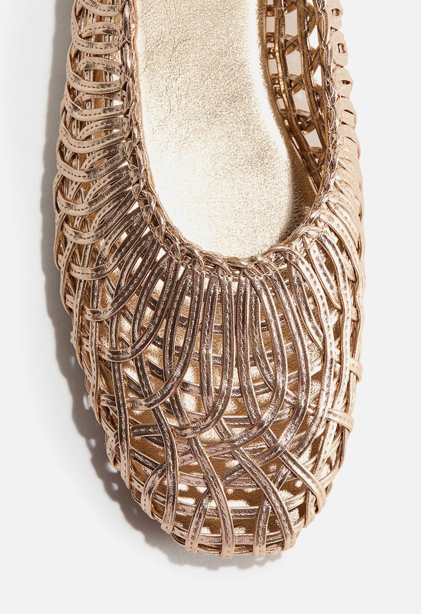 H&M - Braided-look ballet flats - gold-coloured