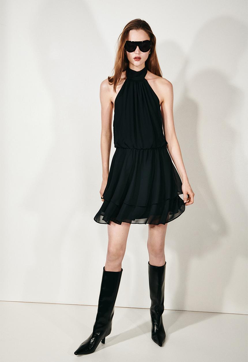 H&M - Chiffon halterneck dress - black