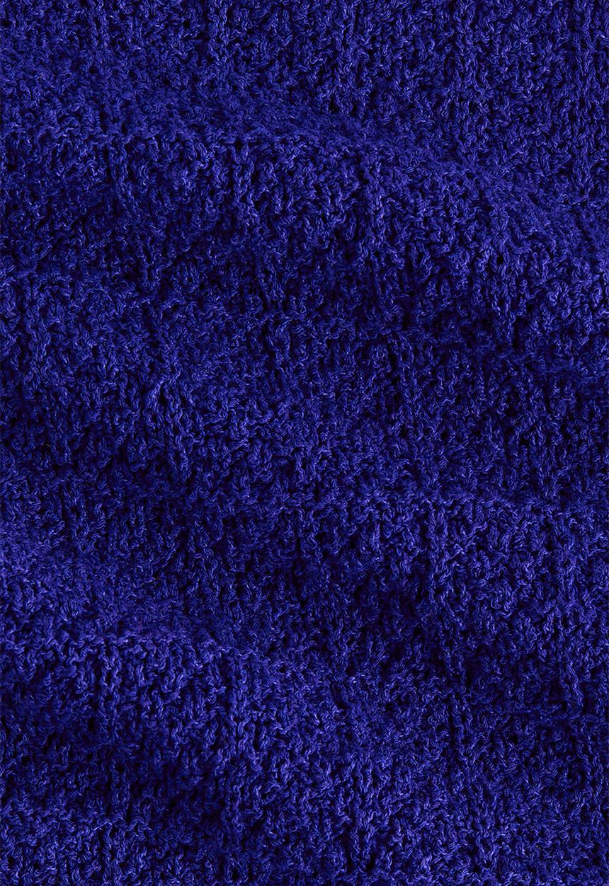 H&M - Pointelle-knit peplum top - bright blue