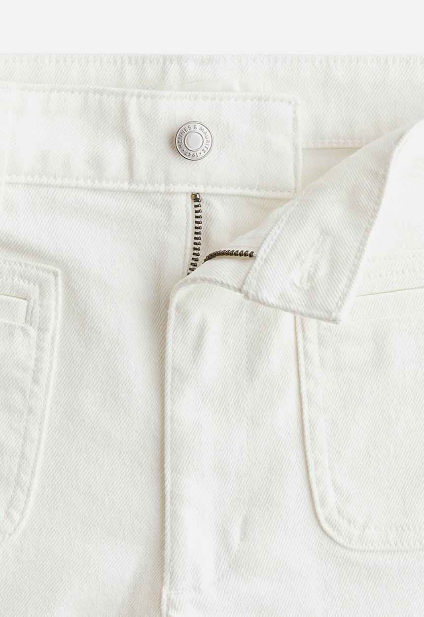 H&M - High-waisted denim shorts - cream