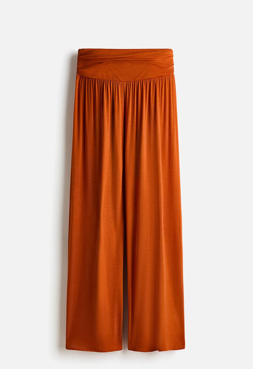 H&M - Gathered viscose trousers - dark orange