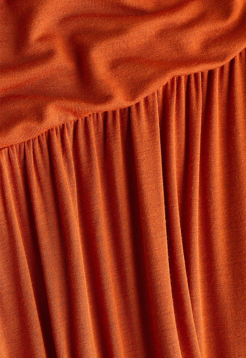 H&M - Gathered viscose trousers - dark orange