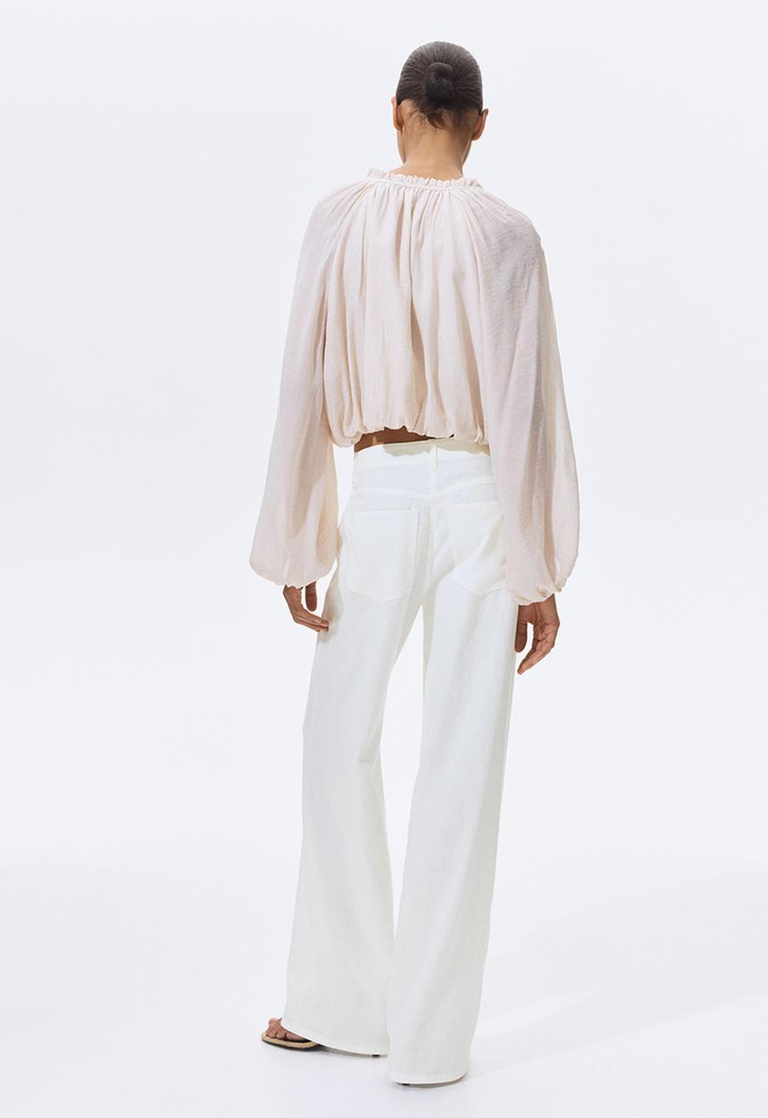H&M - Linen-blend trousers - white