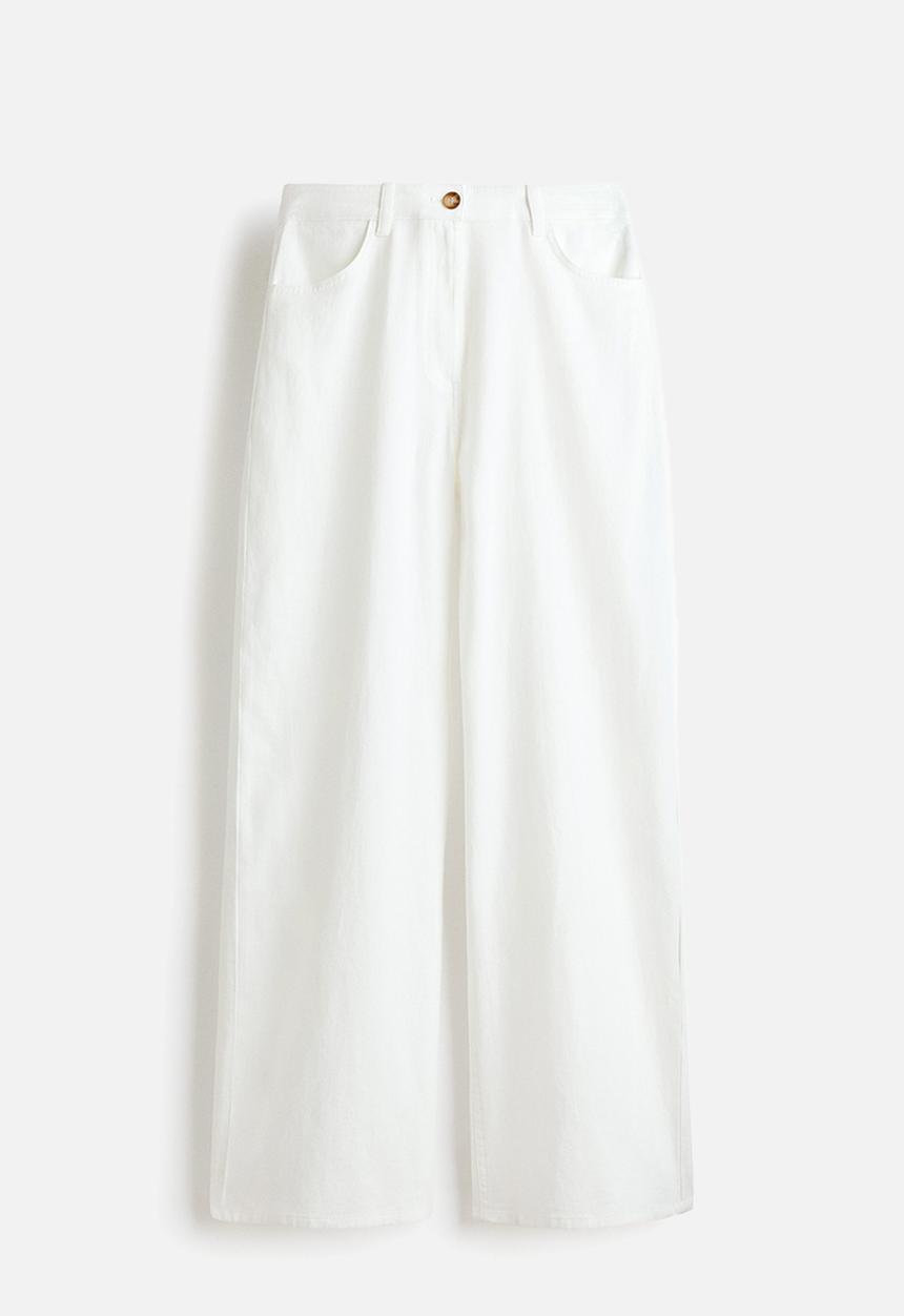 H&M - Linen-blend trousers - white
